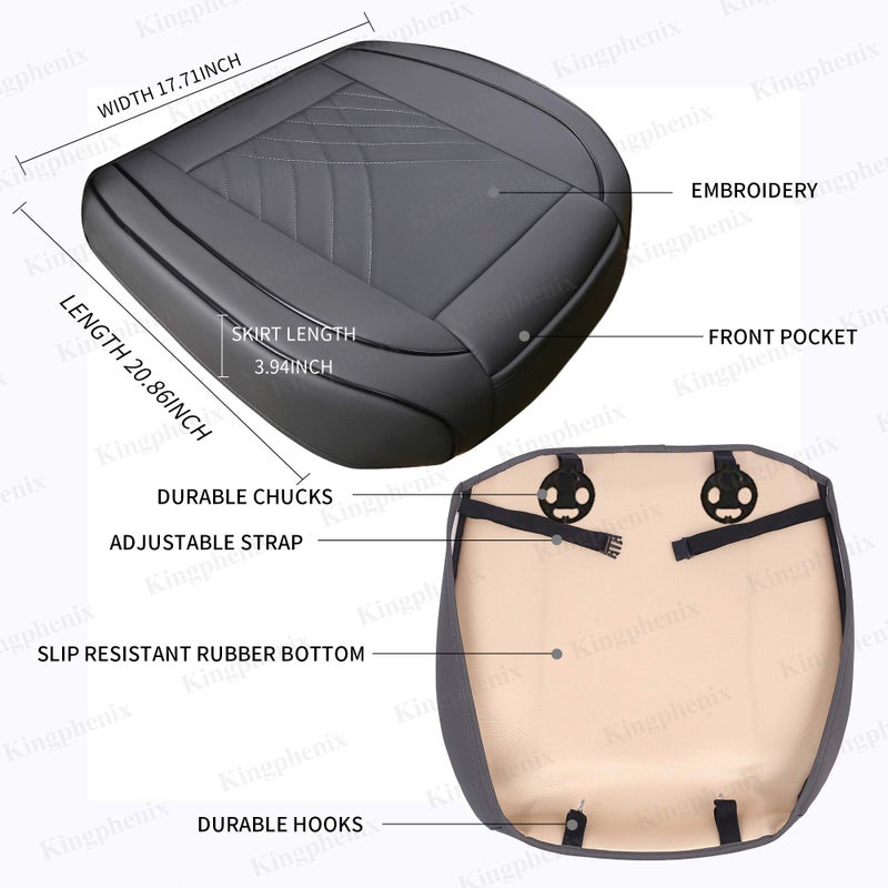 kingphenix Car Seat Cover: Easy to Install, Fits Most Cars, Vans, Trucks, and SUVs â€“ Gray - Image 4